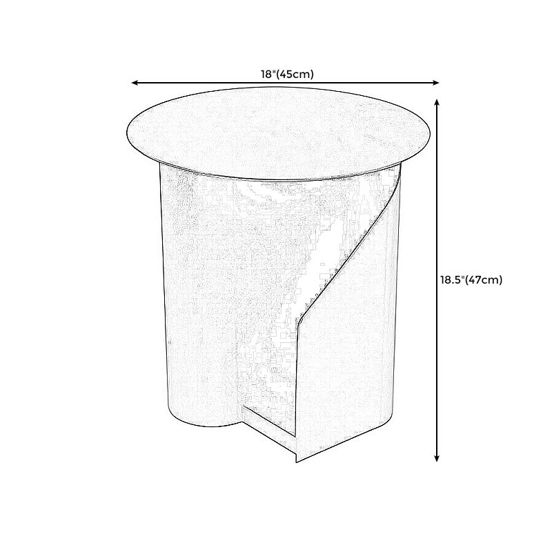 18,5 "hohe moderne mentale abstrakte Seitentisch Rundendend -Tisch mit Lagerung