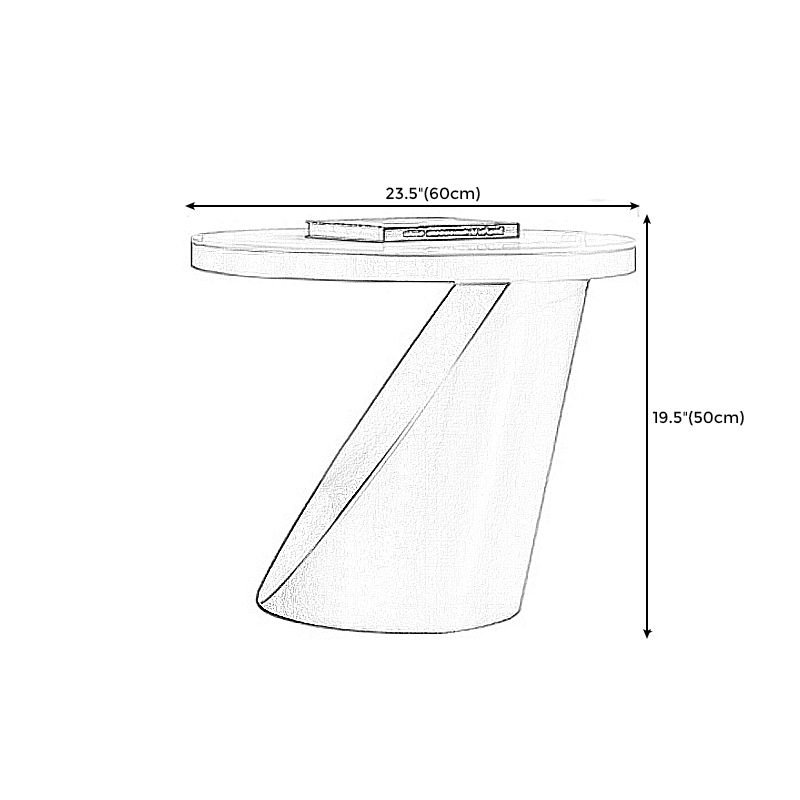 Modern licht luxe salontafel Ronde leisteen salontafel met opberglade
