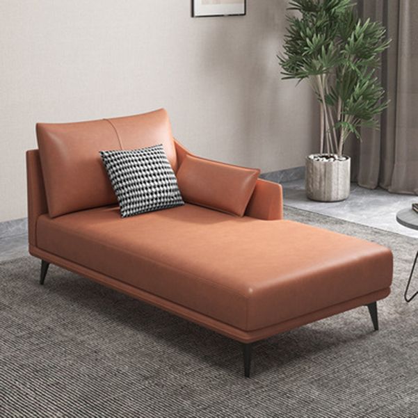 Nordic Style Faux Leather Chaise Recessed Arms Chaise in Solid Color Clearhalo 'Chairs & Seating' 'Chaise Lounge' 'chaise_lounge' 'furn' 'furn_chaise_lounge' 'Furniture' 'Living Room Furniture' 1200x1200_58cbc2c2-297c-4b24-956c-99bf52c87f15