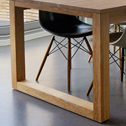 Modern Natural Pine Rectangular Top Dining Table with 4 Legs