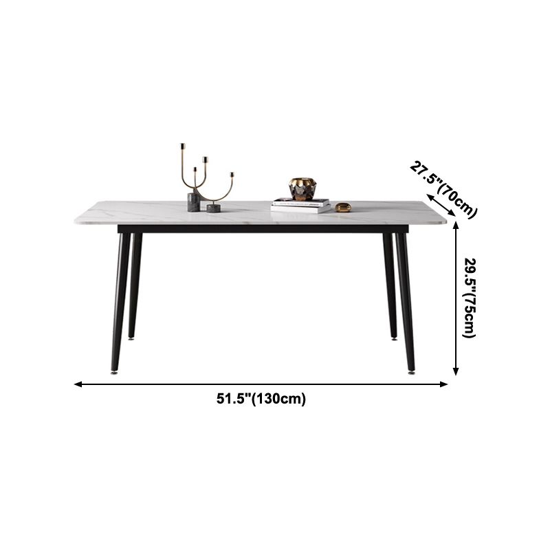 Sintered Stone Dining Table Industrial Style 4 Legs Base Rectangle Table for Dining Room Clearhalo ' dining_table' 'Dining Tables & Seating' 'Dining Tables' 'furn' 'furn_dining_table' 'Furniture' 'furniture_dining_table' 'Kitchen & Dining Furniture' 'kitchen&dining_furn' 'kitchen' 'kitchen_dining_table' 1200x1200_58cecaa8-fdbc-4910-bdbd-ac5993a7d7f4
