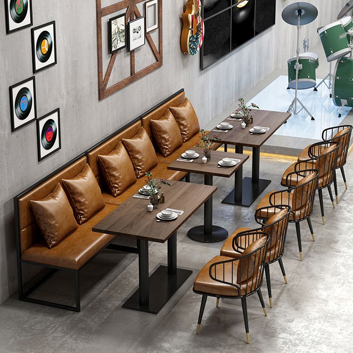 Industrial Solid Wood Dinner Room Kitchen Table Brown Top Table with Black Frame for Dining Room Clearhalo ' dining_table' 'Dining Tables & Seating' 'Dining Tables' 'furn' 'furn_dining_table' 'Furniture' 'furniture_dining_table' 'Kitchen & Dining Furniture' 'kitchen&dining_furn' 'kitchen' 'kitchen_dining_table' 1200x1200_58d23eeb-27fa-4038-8107-12f84386f463
