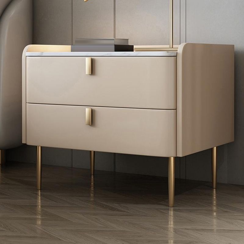 2 - Schublade Glam Nightstand Antique Finish Accent Tisch Nachttisch