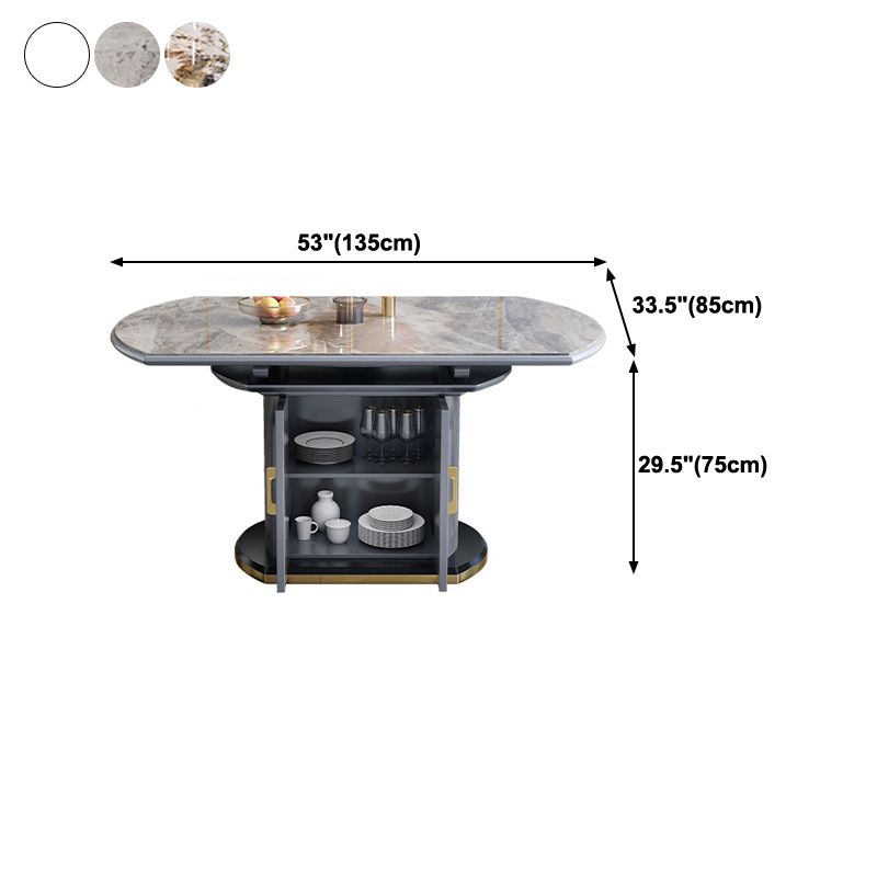 Tavolo da pranzo rotondo in pietra tradizionale tavolo da pranzo estesibile di lusso con base di piedistallo