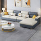 Glam 3/4 Seater Faux Leather Pillow Top Arm Sofa for Living Room