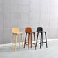 Modern Rubberwood Bar Stool Low Back Counter Height Bar Stool