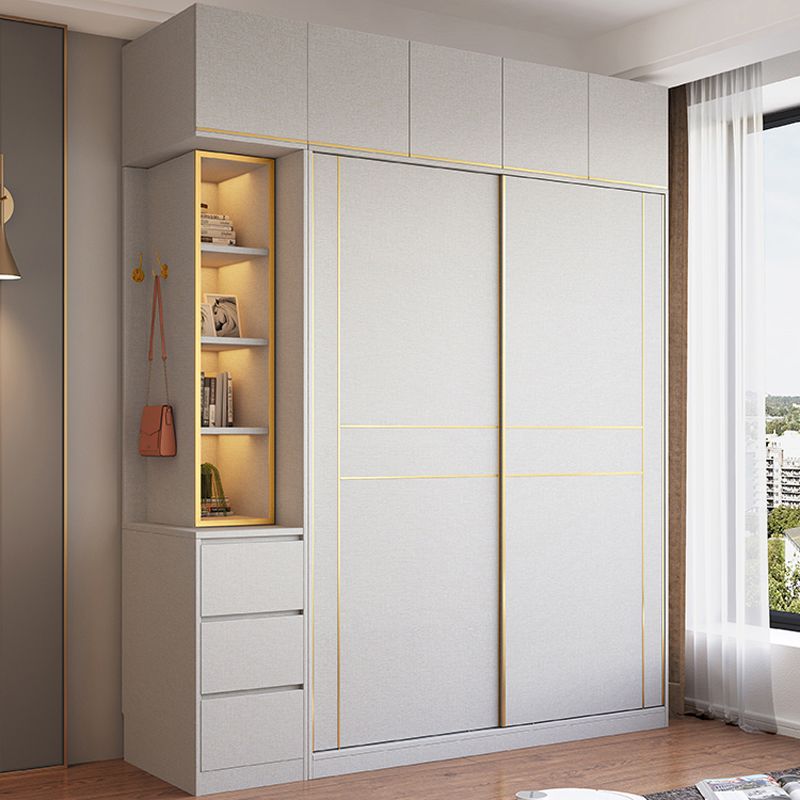 Armario de madera de estilo moderno Color blanco de madera suave armario de cajón cerrado