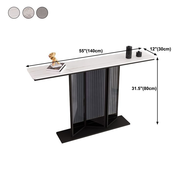 Tabella della console di ferro in ardesia contemporanea tavolo da divano resistente alla macchia rettangolo