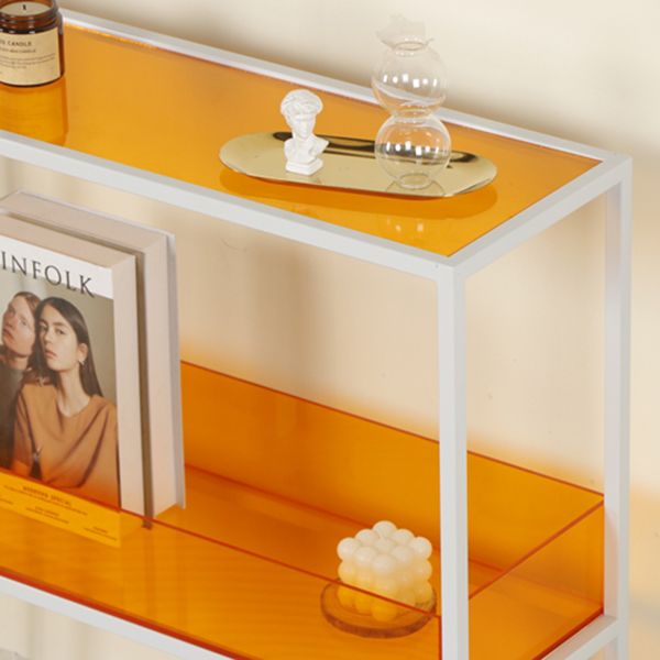 Open Scandinavian Etagere Bookshelf with White Iron Frame Acrylic Shelf Clearhalo 'Bookcases' 'furn' 'furn_bookcases' 'Furniture' 'furniture_bookcases' 'Office Furniture' 1200x1200_58d62b3e-503b-469b-bdbd-3850622b9319