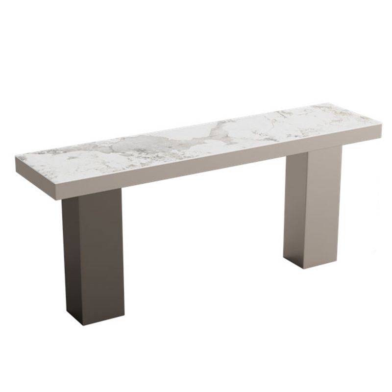 Stone Bar Dining Table Modern Rectangle Bar Table with Double Pedestal for Porch Clearhalo 'Bar Furniture' 'Bar Tables' 'bar_tables' 'furn' 'furn_bar_tables' 'Furniture' 'furniture_bar_tables' 'Kitchen & Dining Furniture' 1200x1200_58d67ae6-5ddf-464c-b2a2-5692a2a63aa3