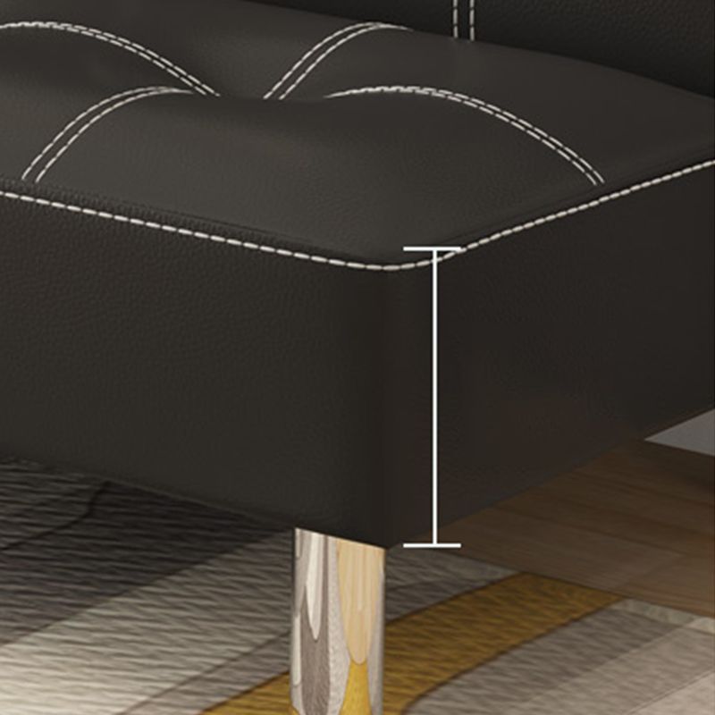 Faux Leather and Linen Sofa Contemporary Biscuit Back Sofa Bed Clearhalo 'furn' 'furn_sofas' 'Furniture' 'furniture_sofas' 'Living Room Furniture' 'Sofa' 'sofas' 1200x1200_58d712d0-cb41-45f1-87eb-a5e81c5e0b3e