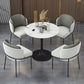 Round Black Base Dining Table Modern Stone Table for Milk Tea Shop Clearhalo 'Dining Tables & Seating' 'Dining Tables' 'dining_table' 'furn' 'furn_dining_table' 'Furniture' 'Kitchen & Dining Furniture' 1200x1200_58d89657-1286-48a2-aa1d-ec472faaf8b1