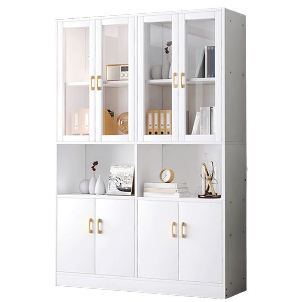 Contemporary Shelf Bookcase with Doors Vertical Bookshelf for Study Room
