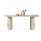 Contemporary Dining Rectangle Table Sintered Stone Table with Metal Legs for Home Clearhalo 'Dining Tables & Seating' 'Dining Tables' 'dining_table' 'furn' 'furn_dining_table' 'Furniture' 'Kitchen & Dining Furniture' 1200x1200_58d96543-5d3a-4185-90d1-65d777ccc0d2