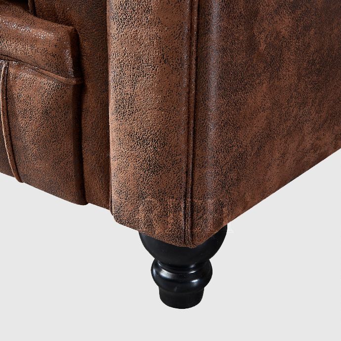 Chesterfield dunkelbraunes Sofa Apartment Tuxedo Arm liebt echtes Ledersofa