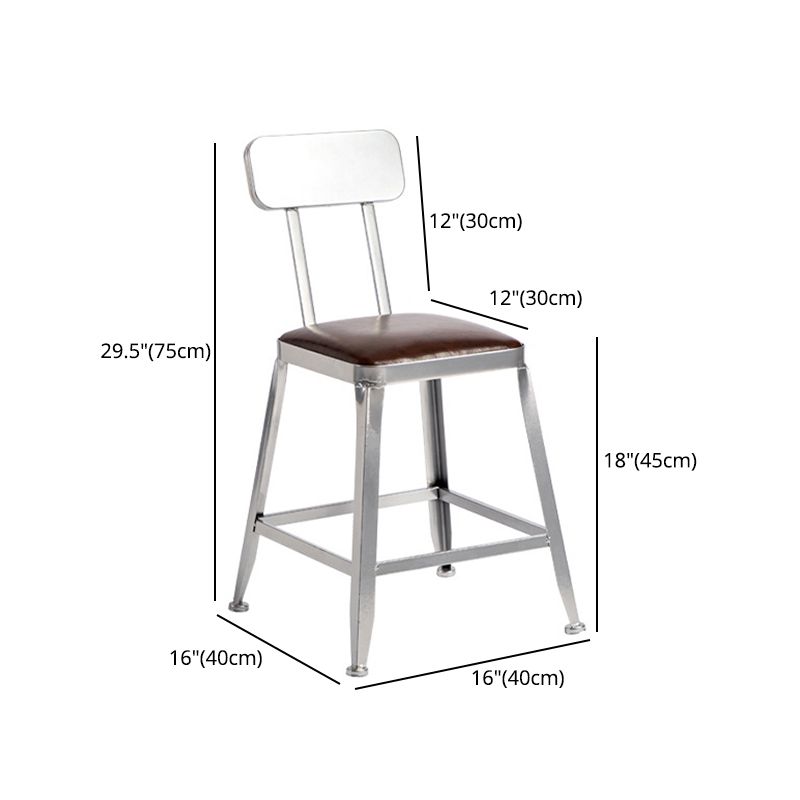 Industrial Leather Bar and Counter Stool Metal Stool with 4 Legs Clearhalo 'Bar Furniture' 'Bar Stools' 'bar_stools' 'furn' 'furn_bar_stools' 'Furniture' 'furniture_bar_stools' 'Kitchen & Dining Furniture' 1200x1200_58d9bd40-3b09-4340-9152-496e458b9116