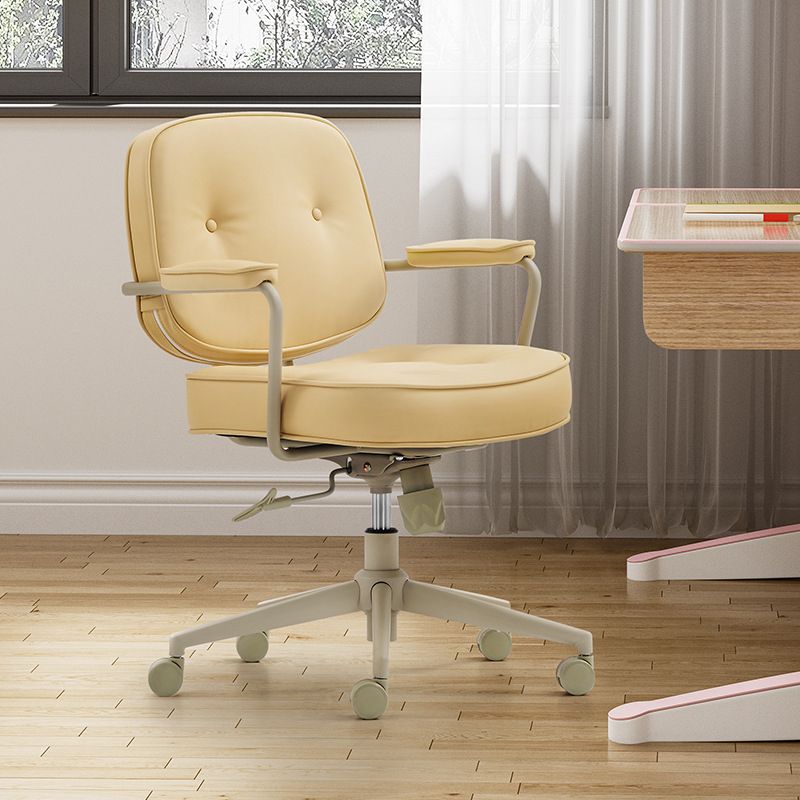 Modern Padded Arms Office Chair Leather No Distressing Ergonomic Desk Chair Clearhalo 'furn' 'furn_office_chair' 'Furniture' 'Office Chairs' 'Office Furniture' 'office_chair' 1200x1200_58da7241-c386-486e-bae7-5bf1829f1f70
