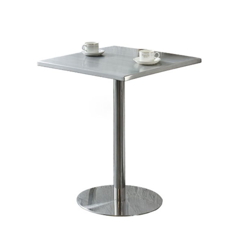 Square Table Dinette Table Industrial Stainless Steel Dinner Room Table with Tulip Base Clearhalo ' dining_table' 'Dining Tables & Seating' 'Dining Tables' 'furn' 'furn_dining_table' 'Furniture' 'furniture_dining_table' 'Kitchen & Dining Furniture' 'kitchen&dining_furn' 'kitchen' 'kitchen_dining_table' 1200x1200_58dbdda1-5924-4726-bc6a-8bf7970d6a2c