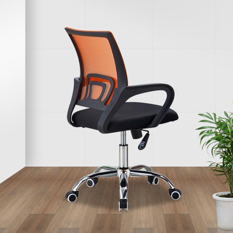 Mid-back Office Chair with Sponge Cushion Fixed Arm Metal Leg Desk Chair Clearhalo 'furn' 'furn_office_chair' 'Furniture' 'Office Chairs' 'Office Furniture' 'office_chair' 1200x1200_58dc3a04-6b0d-4f1f-afd1-5eb8c2aee587