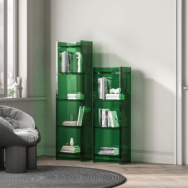 Glam Vertical Closed Back Standard Bookshelf Acrylic Bookshelf for Home Clearhalo 'Bookcases' 'furn' 'furn_bookcases' 'Furniture' 'furniture_bookcases' 'kitchen' 'kitchen_bookcases' 'Living Room Furniture' 'Office Furniture' 1200x1200_58dccc1d-125c-4034-9881-2497e0825f55