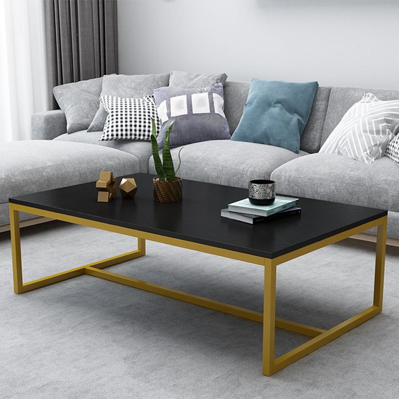 17.7" Tall Modern Steel Trestle Base Rectangular Wood Top Coffee Table Clearhalo 'Coffee & Accent Tables' 'Coffee Tables' 'coffee_tables' 'furn' 'furn_coffee_tables' 'Furniture' 'furniture_coffee_tables' 'Living Room Furniture' 1200x1200_58dd6632-949e-4be4-91d8-75e35116da98