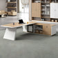 White and Natural Office Desk Modern Artificial Wood Executive Desk Locking Drawer Clearhalo 'furn' 'furn_office_desk' 'Furniture' 'Office Desks' 'Office Furniture' 'office_desk' 1200x1200_58e06245-8e9e-4440-a476-eaa7d518718a