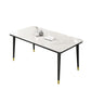 Rectangle Stone Top Dining Table Glam Style Kitchen Dining Table with 4 Legs Clearhalo 'Dining Tables & Seating' 'Dining Tables' 'dining_table' 'furn' 'furn_dining_table' 'Furniture' 'Kitchen & Dining Furniture' 1200x1200_58e0a8ce-b1d8-4f0d-be93-2efb9e31c35e