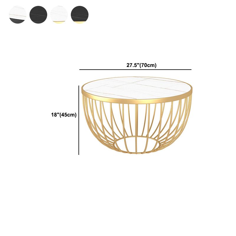 Tavolino da caffè a tamburo a singolo ardesia moderno tavolino rotondo minimalista
