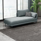 Nordic Cushioned Chaise Lounge Pine Chaise with Recessed Arms for Bedroom and Living Room