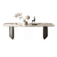 Mesa de comedor rectangular industrial Mesa de piedra sinterizada con patas de metal