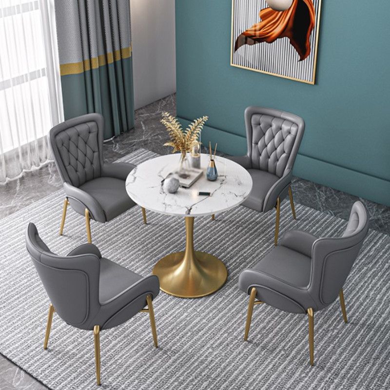 Glam Style 1/2/3/4/5 Pieces Dining Set Stone Top Dining Furniture Set for Living Room Clearhalo 'Dining Room Sets' 'Dining Tables & Seating' 'dining_room_set' 'furn' 'furn_dining_room_set' 'Furniture' 'furniture_dining_room_set' 'Kitchen & Dining Furniture' 'kitchen&dining_furn' 'kitchen' 1200x1200_58e2c990-7707-4d81-a8f1-895bac8d2da0