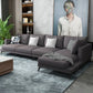 Square 4-Seater Sectional with Pillows Back in Linen Blend L-shape Sectional Clearhalo 'furn' 'furn_sectionals' 'Furniture' 'Living Room Furniture' 'Sectionals' 1200x1200_58e4d697-16ef-4d6a-be4c-644594804771