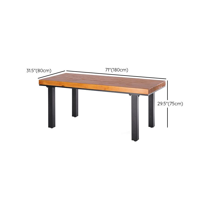 Tavolo da pranzo industriale con base rettangolare a 4 gambe in legno di pino per cucina