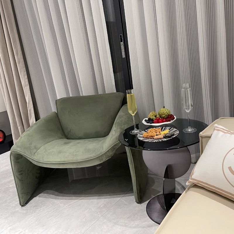 Contemporary Glass Round Top Side Table Metal Pedestal End Table Clearhalo 'Coffee & Accent Tables' 'End & Side Tables' 'end_side_tables' 'furn' 'furn_end_side_tables' 'Furniture' 'Living Room Furniture' 1200x1200_58e582f3-4000-4e44-b5ac-6c1eefc94e7f