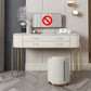 Glam Beige Makeup Dressing Table Stool Set Slate Top Vanity Tables