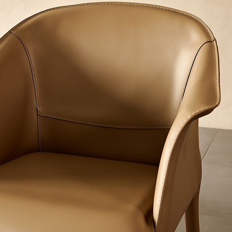 Faux Leather Dining Arm Chair Contemporary Dining and Accent Chairs Clearhalo 'Dining Chairs' 'Dining Tables & Seating' 'dining_chair' 'furn' 'furn_dining_chair' 'Furniture' 'Kitchen & Dining Furniture' 1200x1200_58e648f3-1984-4434-a7cd-81a7566c6c11