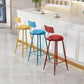 Leather Round Counter Chair Backrest Iron Modern Bar Stool for Coffee Shop Clearhalo 'Bar Furniture' 'Bar Stools' 'bar_stools' 'furn' 'furn_bar_stools' 'furniture_bar_stools' 'Kitchen & Dining Furniture' 'kitchen&dining_furn' 'kitchen' 'kitchen_furn' Furniture' 1200x1200_58e76fc1-5039-459c-ae96-281e4b26eca4