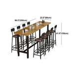 Wood Bar Table Traditional Luxury Rectangle Bar Dining Table with Trestle Base Clearhalo 'Bar Furniture' 'Bar Tables' 'bar_tables' 'furn' 'furn_bar_tables' 'Furniture' 'furniture_bar_tables' 'Kitchen & Dining Furniture' 1200x1200_58e7ae4b-63d8-406d-a089-67c4665720c5