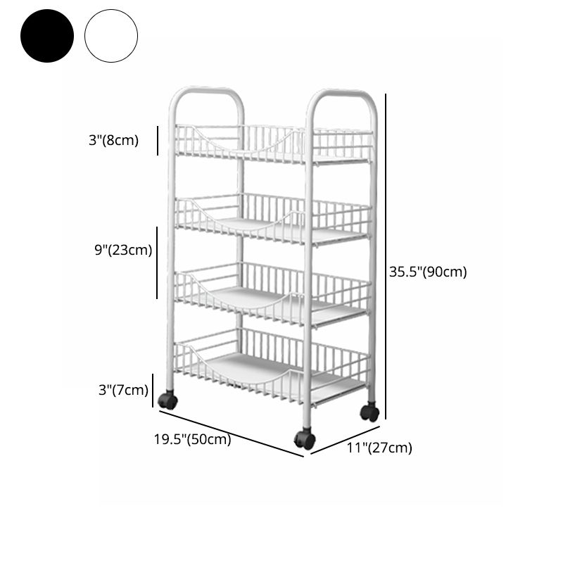 Moderne stijl stalen boekenkast met wielen open boekenplank voor woonkamer