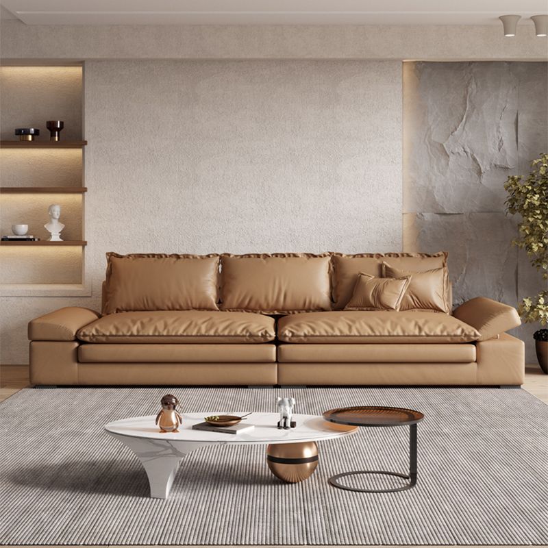 Cuscini marroni scuri contemporanei sedute a braccio quadrato standard