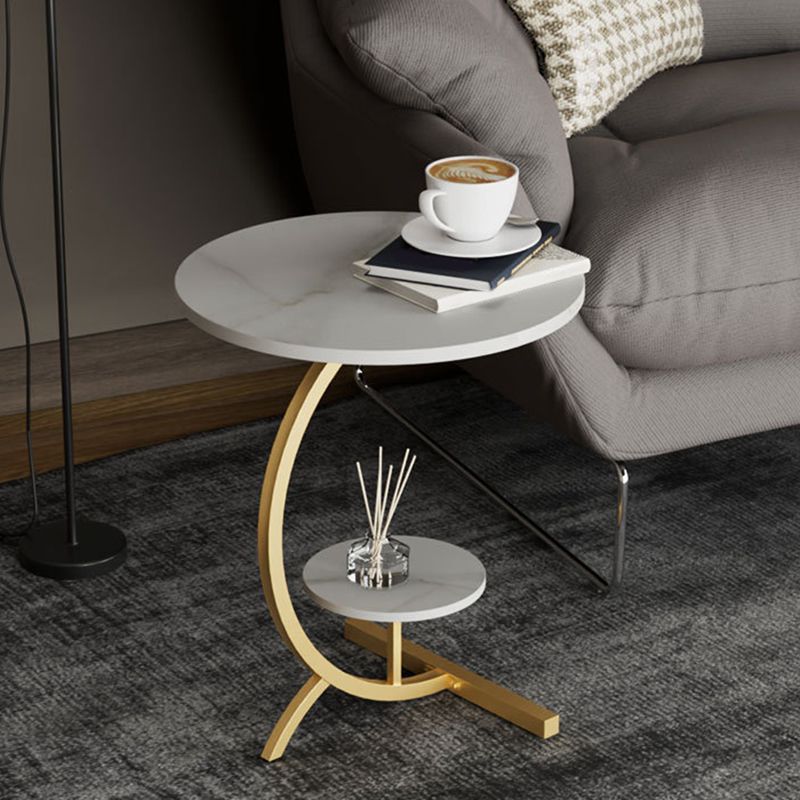 Mesa de acento de piedra glamorosa Nightsnant 23.6 "Gabinete de noche de altura con 2 estantes