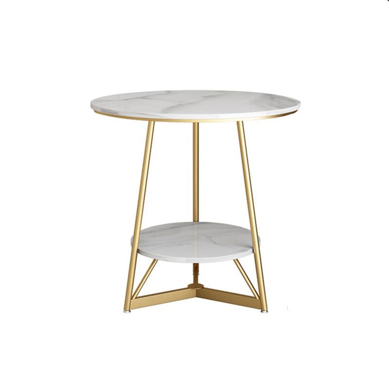 Modern Style Round Sintered Stone Top Gold/Black Metal Base Side Table Clearhalo 'Coffee & Accent Tables' 'End & Side Tables' 'end_side_table' 'end_side_tables' 'furn' 'furn_end_side_tables' 'Furniture' 'furniture_end_side_table' 'Living Room Furniture' 1200x1200_58ebd621-9165-4162-b59d-f05417be92f3