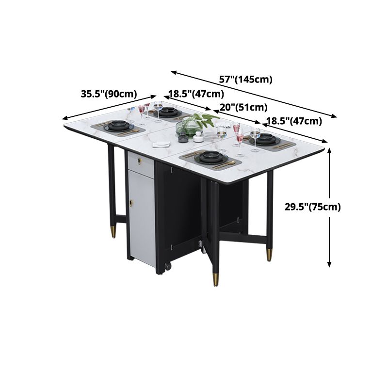 Solid Wood Contemporary Rectangular Table Glass Top Table with Drop Leaf Clearhalo 'Dining Tables & Seating' 'Dining Tables' 'dining_table' 'furn' 'furn_dining_table' 'Furniture' 'furniture_dining_table' 'Kitchen & Dining Furniture' 'kitchen' 'kitchen_dining_table' 1200x1200_58ebe13a-67af-4630-9c11-a8cdf8ca3f65