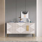 Opbergkist met een breedte van 15,6 inch Klassiek Glam Stone-opbergkistcommode