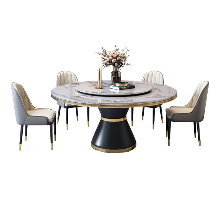 Metal Modern Style Round Dining Table Sintered Stone Table for Home Kitchen Clearhalo ' dining_table' 'Dining Tables & Seating' 'Dining Tables' 'furn' 'furn_dining_table' 'Furniture' 'furniture_dining_table' 'Kitchen & Dining Furniture' 'kitchen&dining_furn' 'kitchen' 'kitchen_dining_table' 1200x1200_58ee0681-73e1-43f8-abc6-2dfd746aede9