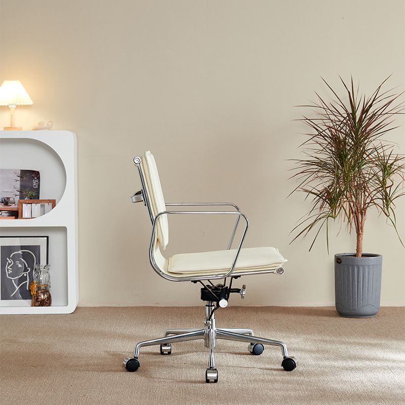 Modern Fixed Arms Chair Leather Adjustable Seat Height Desk Chair with Wheels Clearhalo 'furn' 'furn_office_chair' 'Furniture' 'Office Chairs' 'Office Furniture' 'office_chair' 1200x1200_58ef1b84-a525-4989-9f12-04962ffc97bb