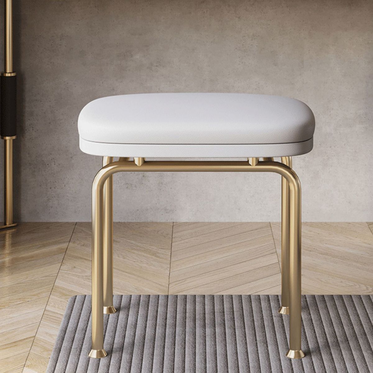 Mesa de tocador de 2 piezas con tocador de maquillaje de piedra acolchada