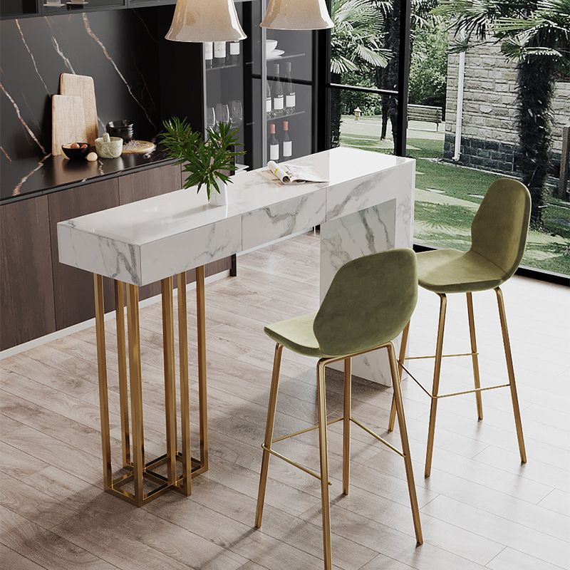 Contemporary Style Rectangle Bar Counter Table Sintered Stone Dining Table for Kitchen Clearhalo 'Bar Furniture' 'Bar Tables' 'bar_tables' 'furn' 'furn_bar_tables' 'Furniture' 'furniture_bar_tables' 'Kitchen & Dining Furniture' 1200x1200_58f0418e-105f-4146-92a2-d0d988365dee