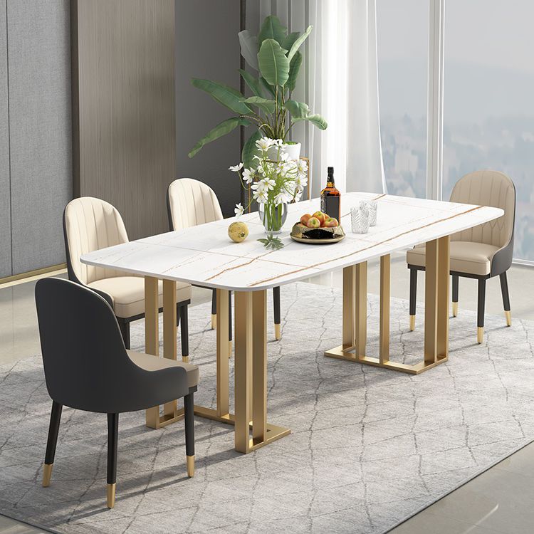 Glam 1/2/4/5/6 Pieces Dining Set Rectangle Stone Dining Table for Dining Room Clearhalo 'Dining Room Sets' 'Dining Tables & Seating' 'dining_room_set' 'furn' 'furn_dining_room_set' 'Furniture' 'furniture_dining_room_set' 'Kitchen & Dining Furniture' 1200x1200_58f04f22-2b3c-405b-bd5e-e5ded99f89d2