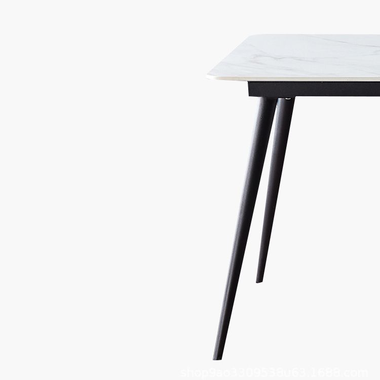 Sintered Stone Modern Style Dining Table Rectangle Table with 4 Legs for Home Clearhalo ' dining_table' 'Dining Tables & Seating' 'Dining Tables' 'Furniture' 'furniture_dining_table' 'Kitchen & Dining Furniture' 'kitchen&dining_furn' 'kitchen' 'kitchen_dining_table' 1200x1200_58f2e9b3-a438-4678-b5fc-49232911e2b4